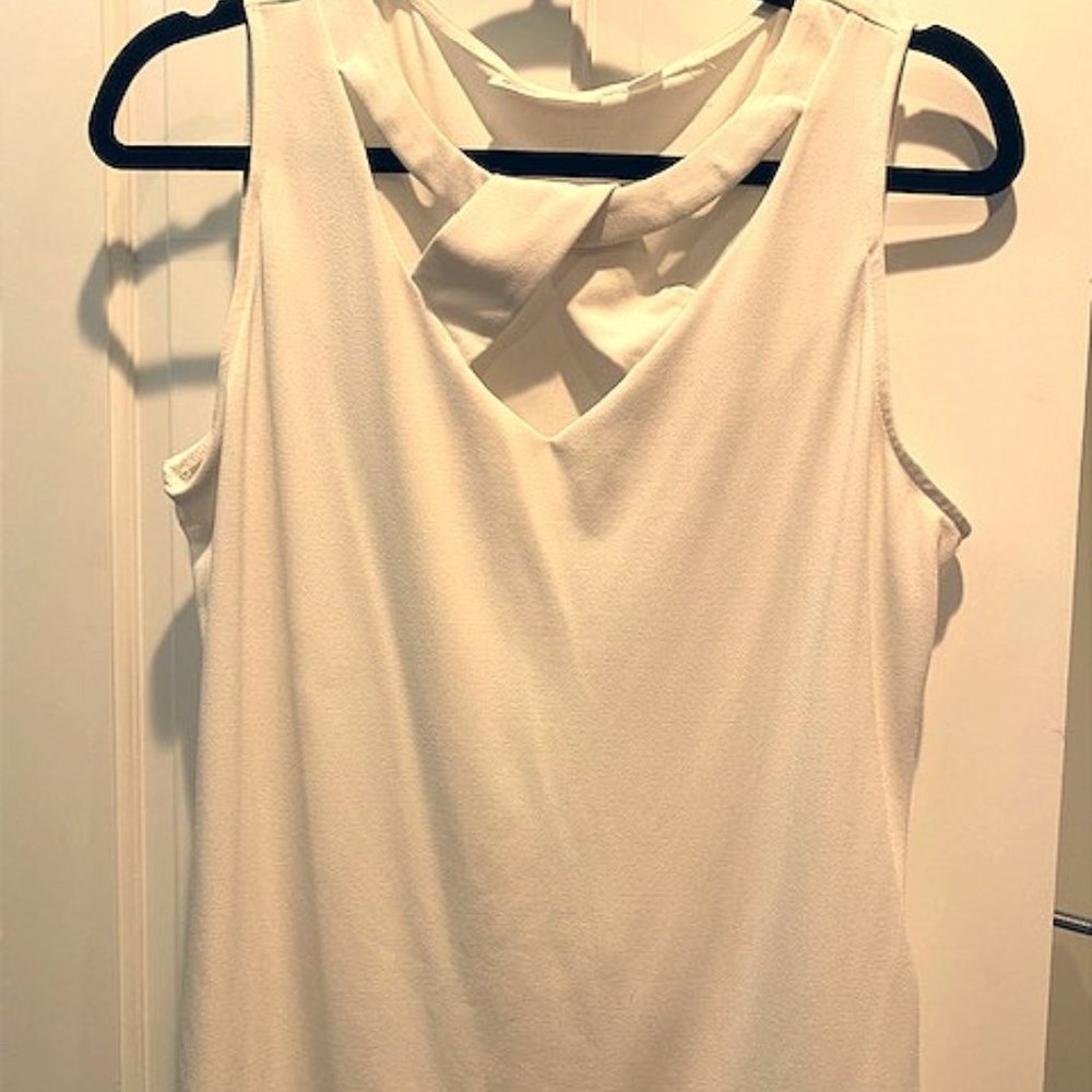 Women's White Tank Top Dress Blouse